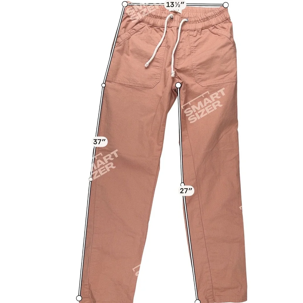 Pact Organic Cotton Coastal Lounge Pants Dusty Rose Pink XS Drawstring Straight - Picture 2 of 5